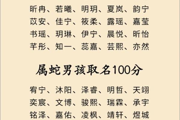 下午4点出生的属蛇男孩要如何起名，宜用什么字姓名